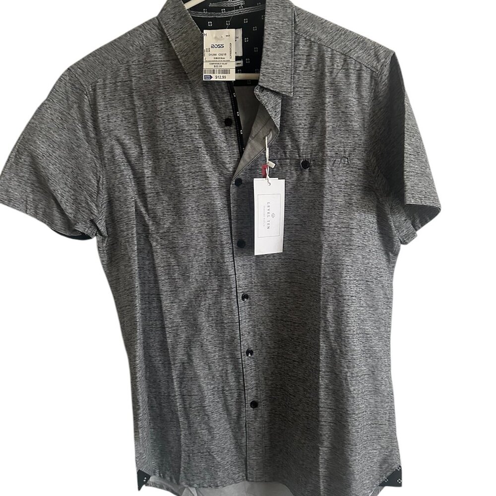 Grey Button Up- Short Sleeve